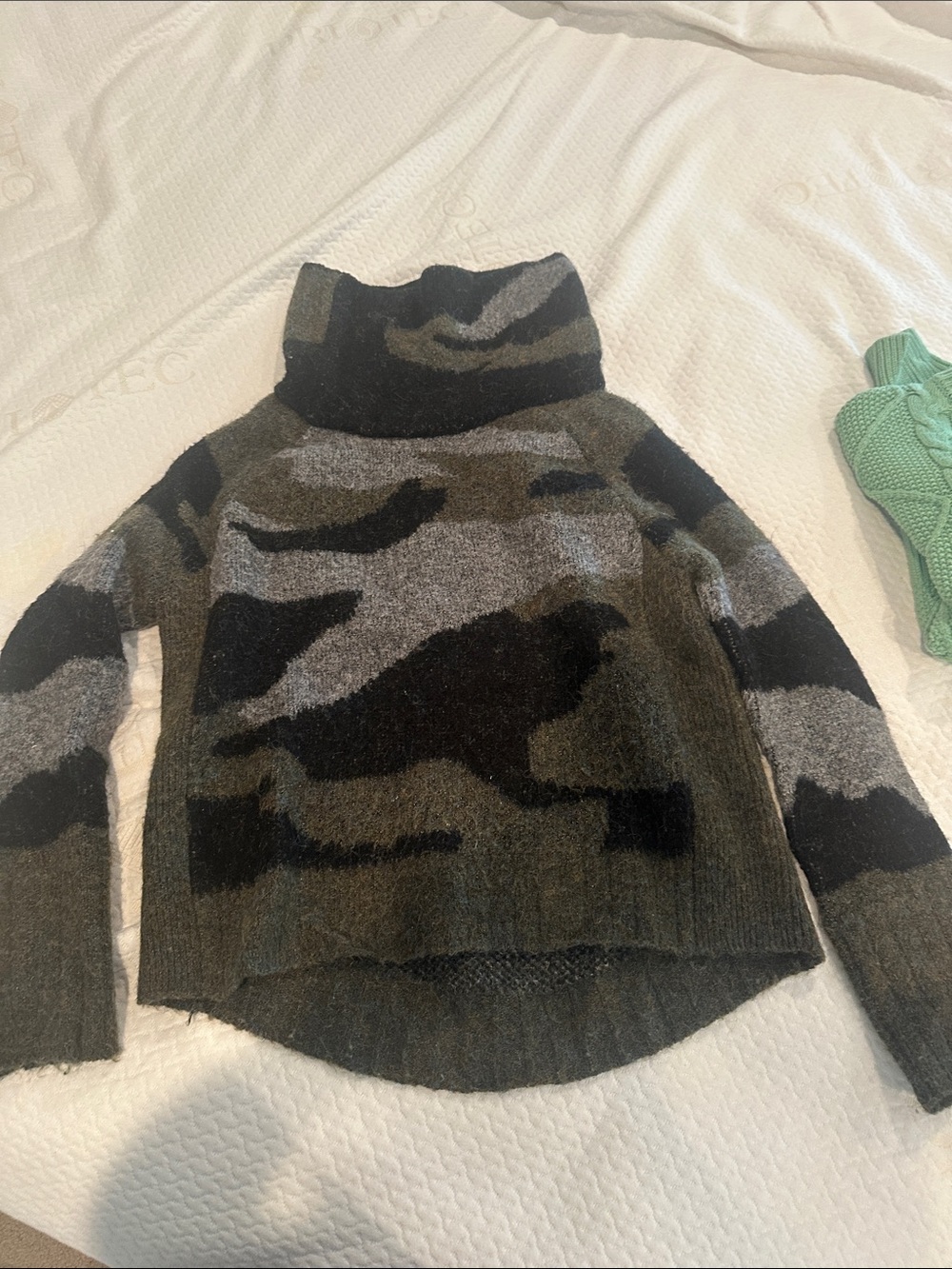 Camo turtleneck wool sweater